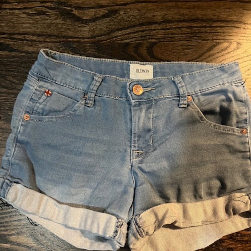 Hudson Girls Size 14 Roll cuff Soft Jean Shorts